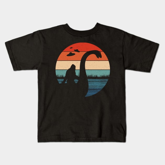 Bigfoot Loch Ness Monster Ufos Kids T-Shirt by Tesszero